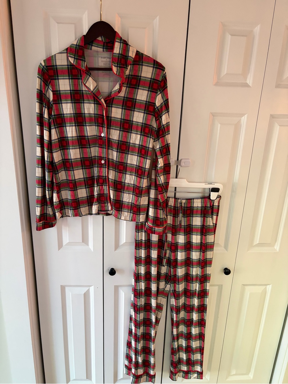 Angel Dear adult bamboo Holiday Plaid size S